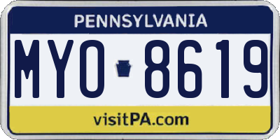 PA license plate MYO8619