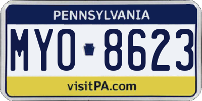 PA license plate MYO8623