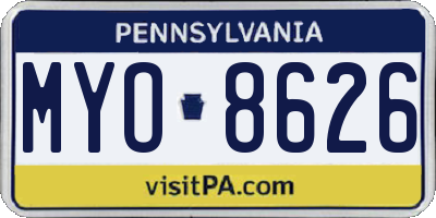 PA license plate MYO8626