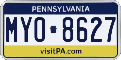 PA license plate MYO8627