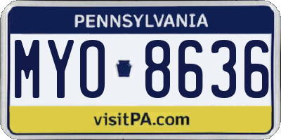 PA license plate MYO8636