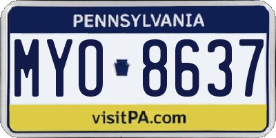 PA license plate MYO8637