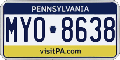 PA license plate MYO8638