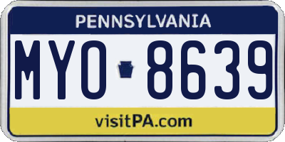 PA license plate MYO8639
