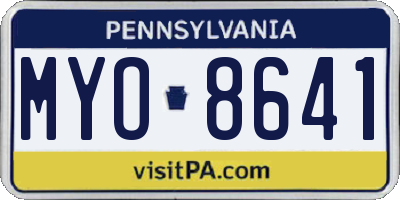 PA license plate MYO8641