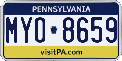 PA license plate MYO8659