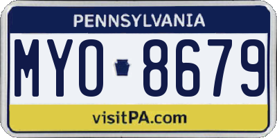 PA license plate MYO8679