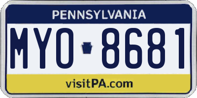 PA license plate MYO8681