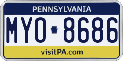PA license plate MYO8686