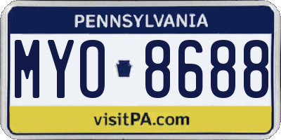 PA license plate MYO8688