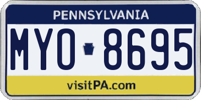 PA license plate MYO8695