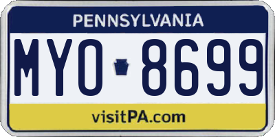 PA license plate MYO8699