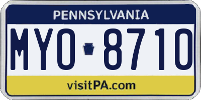 PA license plate MYO8710