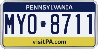 PA license plate MYO8711