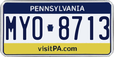 PA license plate MYO8713