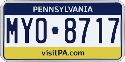 PA license plate MYO8717