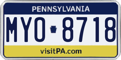 PA license plate MYO8718