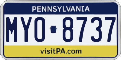 PA license plate MYO8737