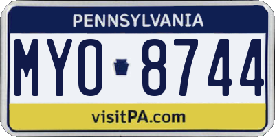 PA license plate MYO8744