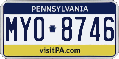 PA license plate MYO8746