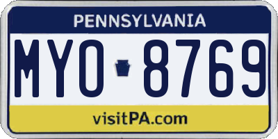 PA license plate MYO8769