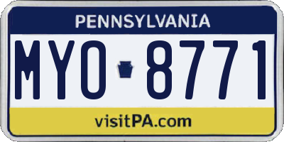 PA license plate MYO8771