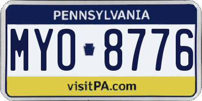 PA license plate MYO8776