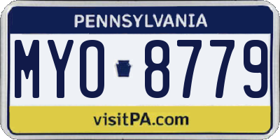 PA license plate MYO8779