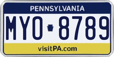 PA license plate MYO8789