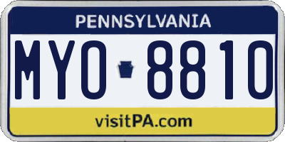 PA license plate MYO8810
