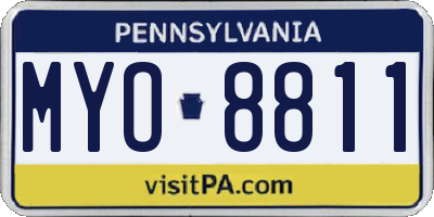 PA license plate MYO8811