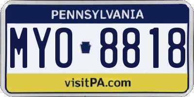 PA license plate MYO8818