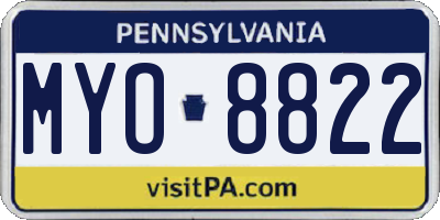PA license plate MYO8822