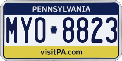 PA license plate MYO8823