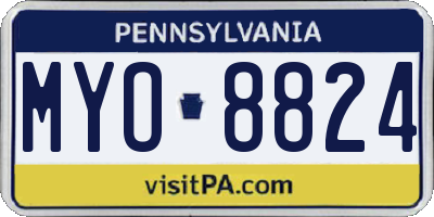 PA license plate MYO8824