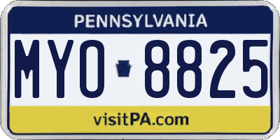 PA license plate MYO8825