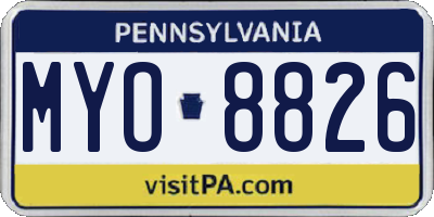 PA license plate MYO8826