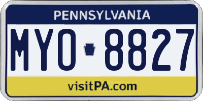 PA license plate MYO8827