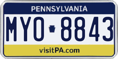 PA license plate MYO8843