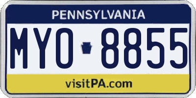 PA license plate MYO8855