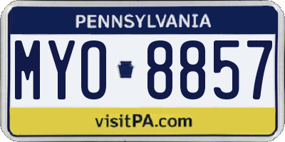 PA license plate MYO8857