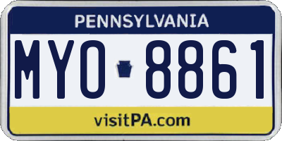 PA license plate MYO8861