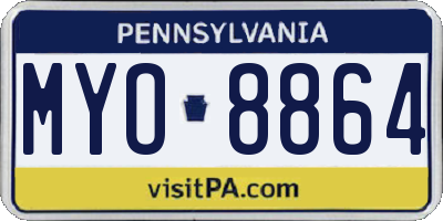 PA license plate MYO8864