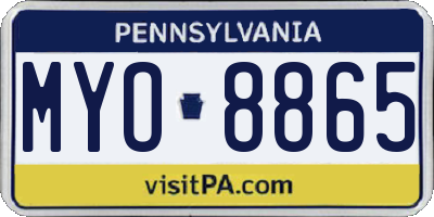 PA license plate MYO8865