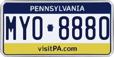 PA license plate MYO8880
