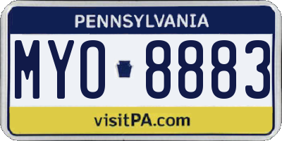 PA license plate MYO8883