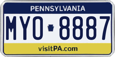 PA license plate MYO8887