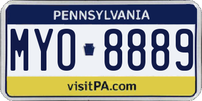 PA license plate MYO8889