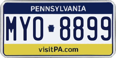 PA license plate MYO8899