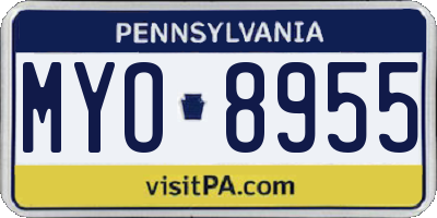 PA license plate MYO8955